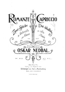 Two Pieces for Cello and Piano, Op.12: No.2 Capriccio by Oskar Nedbal