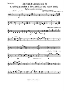 Times and Seasons: For clarinet solo No.3: Evening (version 1 for Sundays and Feast days) by folklore