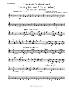 Times and Seasons: For clarinet solo No.4: Evening (version 2 for weekdays) by folklore