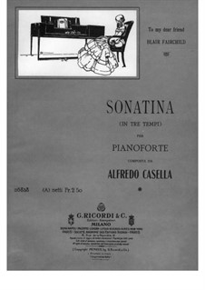 Sonatina (in tre tempi), Op.28: Sonatina (in tre tempi) by Alfredo Casella