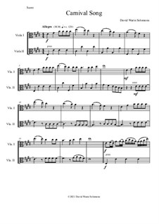 Carnival Song (We are going to the Carnival): For 2 violas by David W Solomons