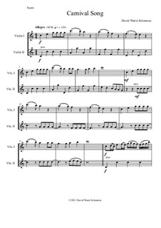Carnival Song (We are going to the Carnival): For 2 violins by David W Solomons