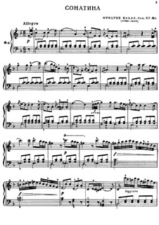 Sonatinas for Piano, Op.60, 88: Compete set by Friedrich Kuhlau