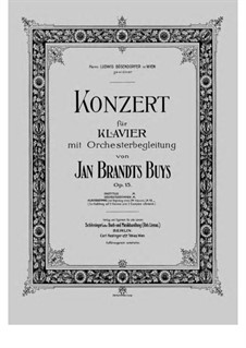 Concerto for Piano and Orchestra, Op.15: Arrangement for two pianos four hands by Jan Brandts-Buys