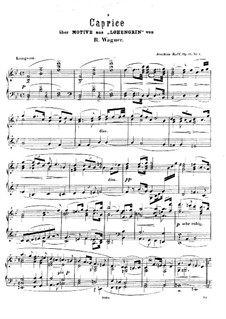 Quatre paraphrases de salon, Op.61: No.1 Caprice on Motifs from 'Lohengrin' by R. Wagner by Joseph Joachim Raff