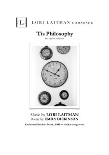 'Tis Philosophy: For soprano and piano (priced for two copies) by Lori Laitman