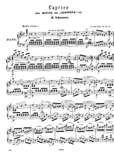 Quatre paraphrases de salon, Op.61: No.4 Caprice on Motifs from 'Genoveva' by R. Schumann by Joseph Joachim Raff
