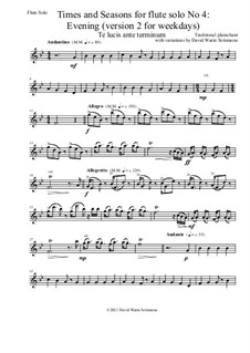 Four plainchants with variations for flute solo: Evening: version 2 (for weekdays) by folklore