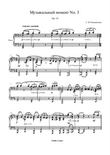 Six Moments Musicaux, Op.16: No.3 by Sergei Rachmaninoff