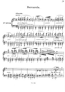 Twelve Romances in form of Etudes , Op.8: No.7 Barcarole by Joseph Joachim Raff