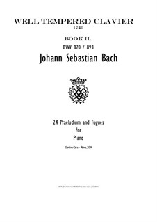 Complete, BWV 870-893: For piano by Johann Sebastian Bach