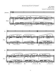 An extra song based on the lyrics of Lyrics C. Leconte de Lisle: Alida 6a, MVWV 1423: An extra song based on the lyrics of Lyrics C. Leconte de Lisle: Alida 6a by Maurice Verheul