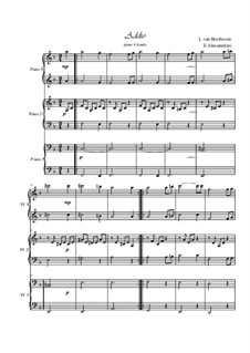 Ode to Joy, for Piano: For 6 hands by Ludwig van Beethoven