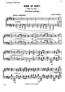 Sentiments Poetiques: Chant du repos (Song of Rest) by Robert Goldbeck
