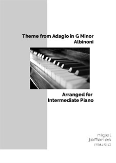 Adagio in G Minor: For easy piano by Tomaso Albinoni