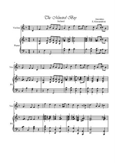 The Minstrel Boy (The Moreen): For violin and piano by folklore