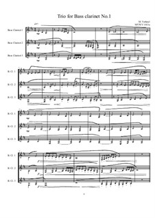 Trio No.1 for Bass clarinet, MVWV 1013A: Trio No.1 for Bass clarinet by Maurice Verheul