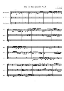 Trio No.3 for Bass clarinet, MVWV 1015A: Trio No.3 for Bass clarinet by Maurice Verheul