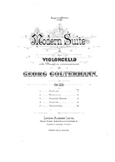 Modern Suite for Cello and Piano, Op.122: Score by Georg Goltermann