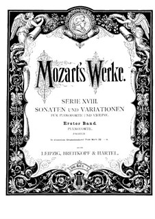 Sonata for Violin and Piano No.1 in C Major, K.6: Score by Wolfgang Amadeus Mozart