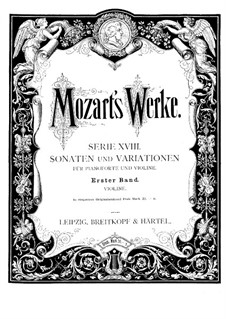 Sonata for Violin and Piano No.1 in C Major, K.6: Solo part by Wolfgang Amadeus Mozart
