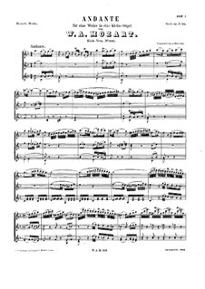 Andante for Small Mechanical Organ in F Major, K.616: For a single performer by Wolfgang Amadeus Mozart