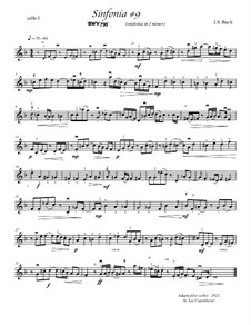 No.9 in F Minor, BWV 795: For three cellos by Johann Sebastian Bach