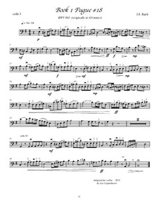 Prelude and Fugue No.18 in G Sharp Minor, BWV 863: Fugue, for four cellos by Johann Sebastian Bach
