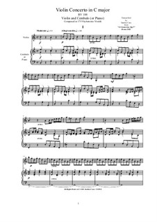10 Concertos for Violin, Strings and Cembalo, Op.7: Concerto No.2. Version for Violin and Cembalo (or Piano), RV 188 by Antonio Vivaldi