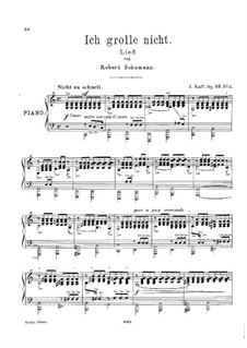 Transcriptions for Piano, Op.68: Transcription No.4 on 'Ich grolle nicht' by R. Schumann by Joseph Joachim Raff