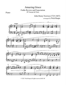 Amazing Grace: For Bb trumpet and piano – piano part by folklore