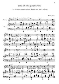 The Land of Smiles: Dein ist mein ganzes Herz by Franz Lehár