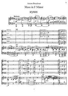 Mass No.3 in F Minor, WAB 28: Piano-vocal score by Anton Bruckner
