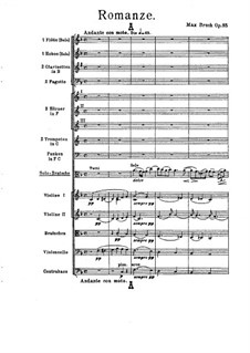 Romance for Viola and Orchestra, Op.85: Full score by Max Bruch
