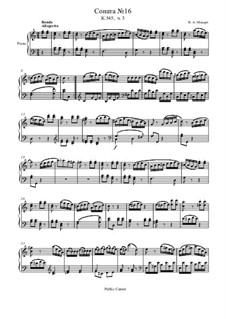 Sonata for Piano No.16 in C Major, K.545: Movement III by Wolfgang Amadeus Mozart