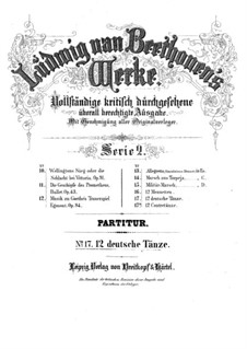 Twelve German Dances, WoO 8: Full score by Ludwig van Beethoven