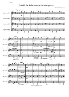 Modal: For 4 clarinets or clarinet quartet by David W Solomons