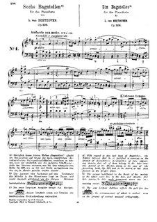 Six Bagatelles for Piano, Op.126: Complete set by Ludwig van Beethoven