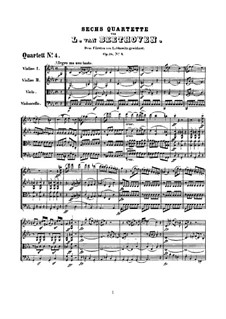 Quartet No.4 in C Minor: Full score by Ludwig van Beethoven