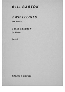 Two Elegies, Sz.41 Op.8b: For piano by Béla Bartók