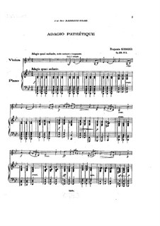 Adagio pathétique for Violin and Piano, Op.128 No.3: Score by Benjamin Godard