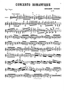 Concerto Romantique for Violin and Orchestra, Op.35: For violin and piano – solo part by Benjamin Godard