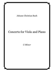 Concerto for Viola and String Orchestra in C Minor: Version for viola and piano by Johann Christian Bach