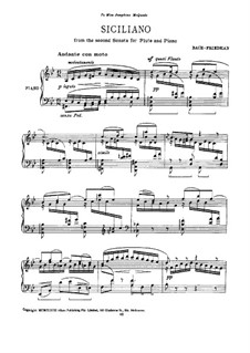 Sonata for Flute and Harpsichord No.2 in E Flat Major, BWV 1031: Siciliano. Arrangement for piano by Johann Sebastian Bach