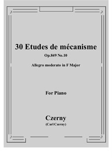 Nos.1-10: No.10 Allegro moderato in F Major by Carl Czerny