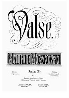 Three Pieces for Piano, Op.34: No.1 Waltz by Moritz Moszkowski