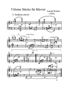 Fünf kleine Stücke für Klavier, Op.3/1: Fünf kleine Stücke für Klavier by Arnold Wohler