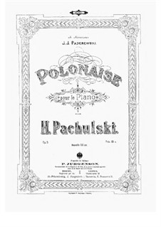Polonaise, Op.5: For piano by Henryk Pachulski
