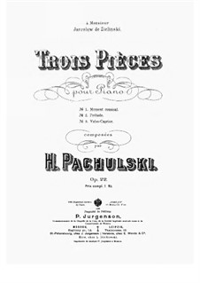 Three Pieces for Piano, Op.22: Complete set by Henryk Pachulski