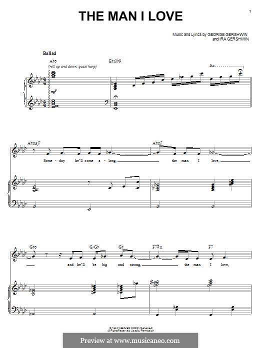 The Man I Love: For voice and piano by George Gershwin